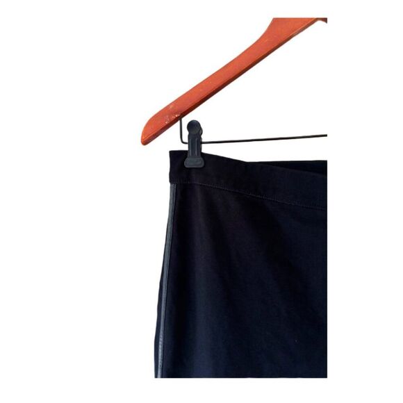 Max Studio Women Leggings Size L with Faux Leather Tuxedo Strip - Picture 4 of 8